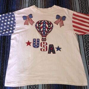 Vintage 90s Single Stitch USA Pride Tee Shirt